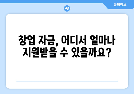 청년 창업자를 위한 복지 혜택, 자금 지원 제도