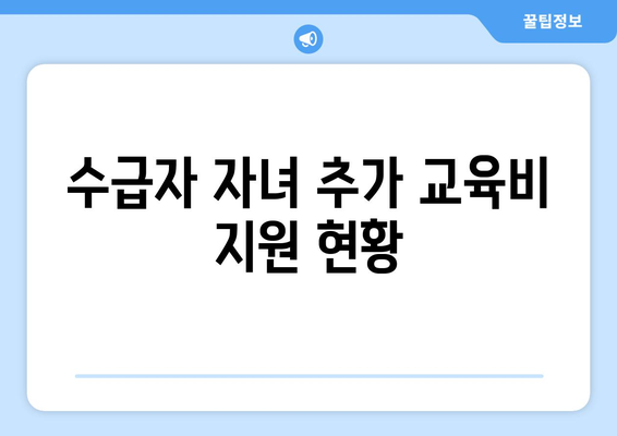 기초생활수급자 자녀 교육 지원, 2024년 최신 정보